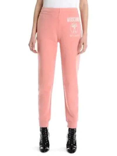 Shop Moschino Logo Sweatpants In Pink