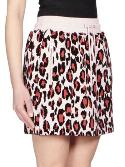 Shop Kenzo Leopard Print Mini Skirt In Pastel Pink