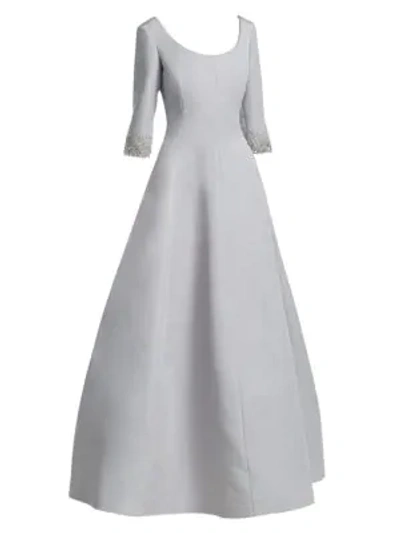 Shop Catherine Regehr Van Der Rohe Fit-&-flare Silk Gown In Pale Grey