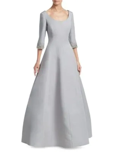 Shop Catherine Regehr Van Der Rohe Fit-&-flare Silk Gown In Pale Grey