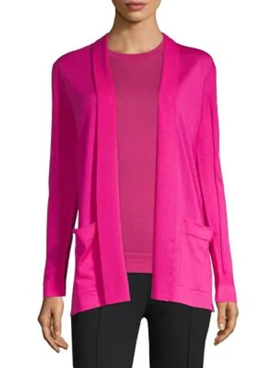 Shop Escada Sudo Wool & Silk Shawl Cardigan In Pink