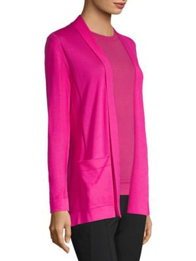 Shop Escada Sudo Wool & Silk Shawl Cardigan In Pink