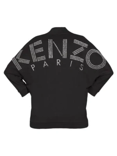 Shop Kenzo Glitter Logo Sweatshirt In Black