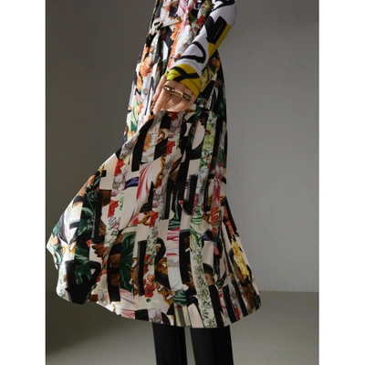 Shop Burberry Graffiti Archive Scarf Print Silk Shirt Dress In Multicolour