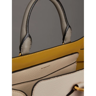 Shop Burberry The Medium Tri-tone Leather Belt Bag In Limestone/cornflower Yellow