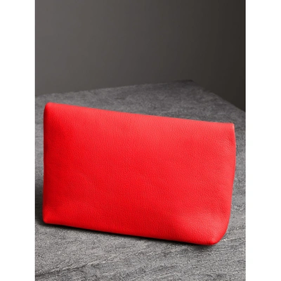 Shop Burberry The Medium Pin Clutch In Leather In Bright Red