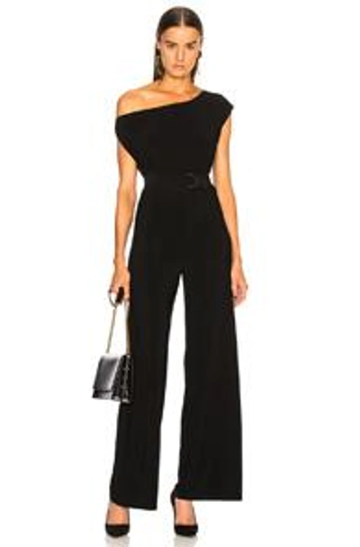 Shop Norma Kamali Drop Shoulder Jumpsuit In Black