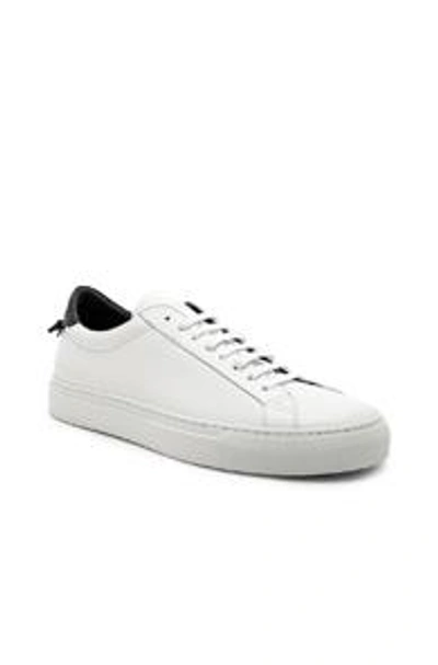 Shop Givenchy Leather Low Sneakers In White & Black