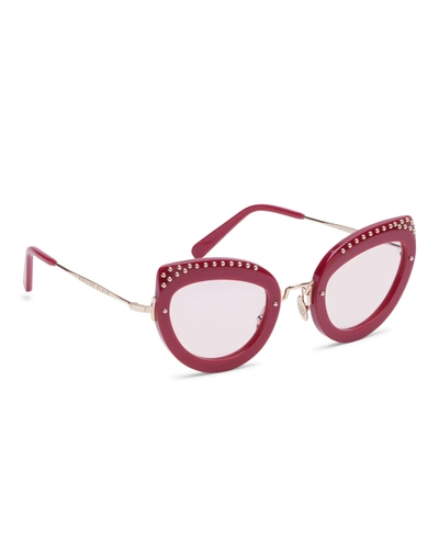 Shop Philipp Plein Sunglasses Jacqueline In Lampone/rosa/normal/gold