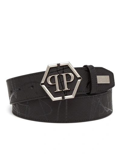 Shop Philipp Plein Belt "tony" In Black