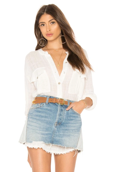 Shop Free People Talk To Me Button Down In Ivory