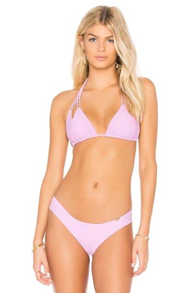 Shop Luli Fama Reversible Cut Out Bikini Top In Lavanda