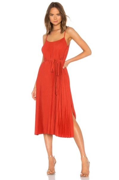 Shop Vince Pleated Cami Dress In Rust