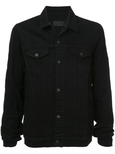 Shop Rta Button-up Denim Jacket - Black