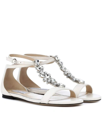 Shop Jimmy Choo Averie Leather Sandals In White