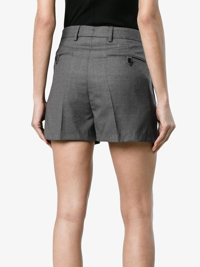Shop Miu Miu Tailored Mohair Shorts In Grey