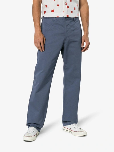 Shop Visvim Blue Pastoral Trousers