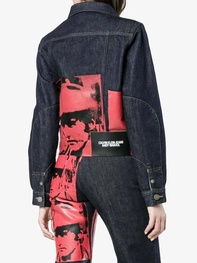 Shop Calvin Klein 205w39nyc X Andy Warhol Dennis Hopper Print Denim Jacket In Blue