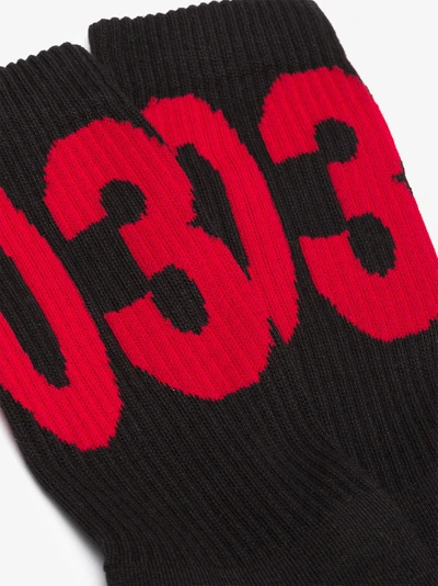 Shop 032c Big Logo Socks In Black