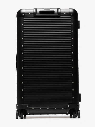 Shop Fpm - Fabbrica Pelletterie Milano Black Bank Trunk On Wheels 84 Suitcase