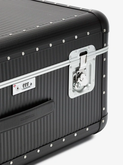Shop Fpm - Fabbrica Pelletterie Milano Black Bank Trunk On Wheels 84 Suitcase