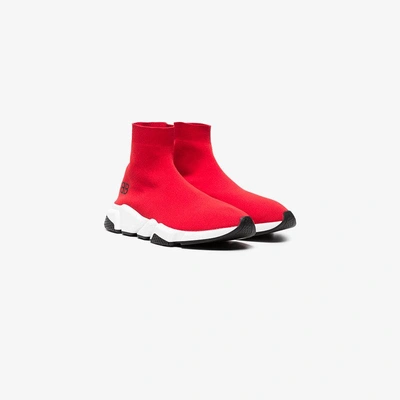 Shop Balenciaga 'speed' Sneakers In Red