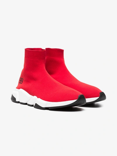 Shop Balenciaga 'speed' Sneakers In Red