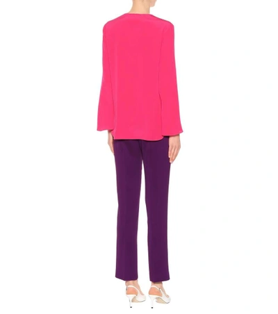 Shop Etro Silk Top In Pink