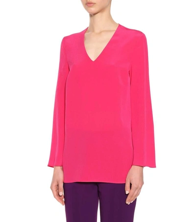 Shop Etro Silk Top In Pink