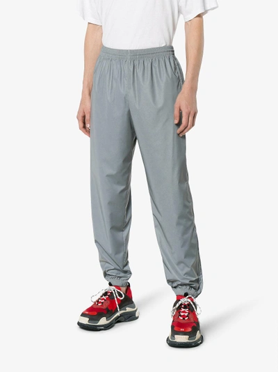 Shop Balenciaga Grey Zip Detail Track Pants