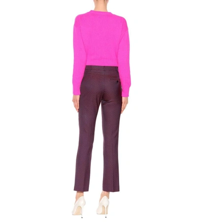 Shop Etro Jacquard Pants In Purple