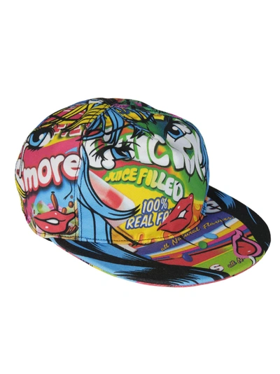 Shop Moschino Printed Hat In Multicolour