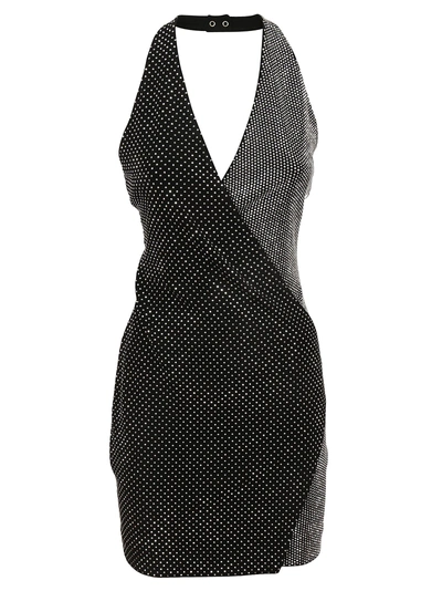 Shop Balmain Wrap Around Studded Dress In Cnero