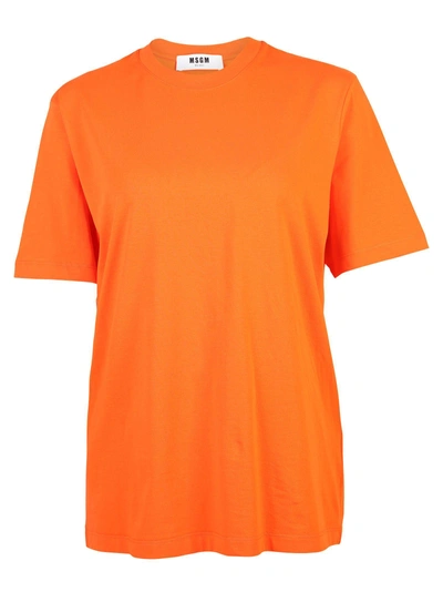 Shop Msgm Orange Logo T-shirt