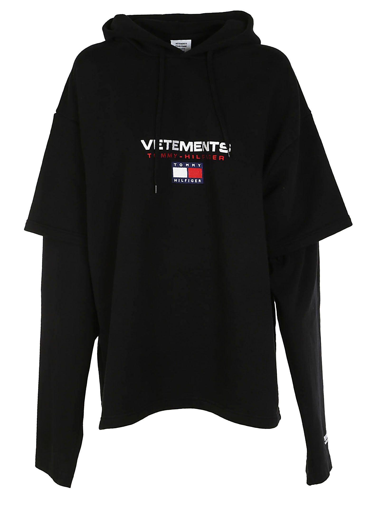 vetements tommy hilfiger double sleeve hoodie