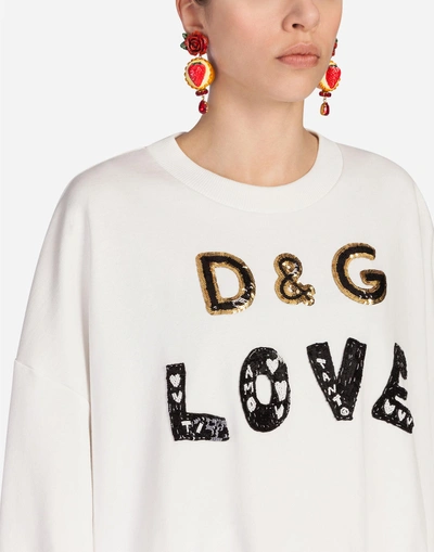 Shop Dolce & Gabbana Cotton Sweatshirt In White