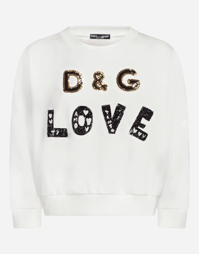 Shop Dolce & Gabbana Cotton Sweatshirt In White