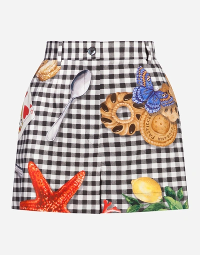 Shop Dolce & Gabbana Shorts In Printed Cotton In Multicolor