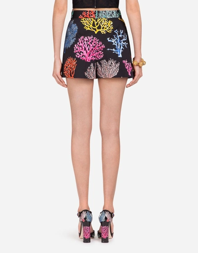 Shop Dolce & Gabbana Shorts In Printed Cotton Drill In Black