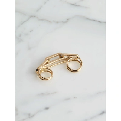 Shop Burberry Gold-plated Link Double Ring In Light Gold