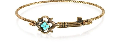 Shop Alcozer & J Designer Bracelets Turquoise Key Bracelet In Doré