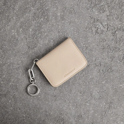 Shop Burberry Link Detail Leather Id Card Case Charm In Stone
