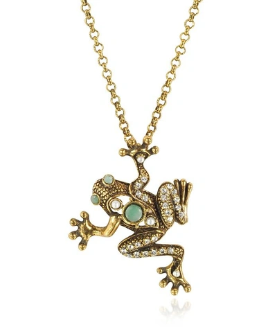 Shop Alcozer & J Designer Necklaces Brass Frog Necklace In Doré