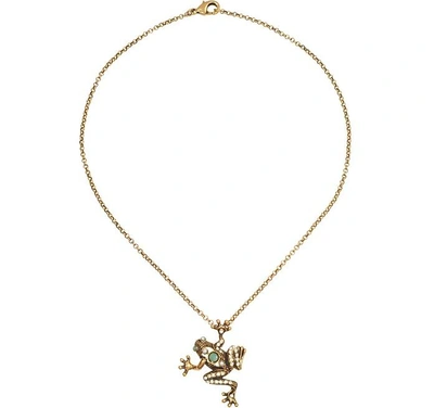 Shop Alcozer & J Designer Necklaces Brass Frog Necklace In Doré