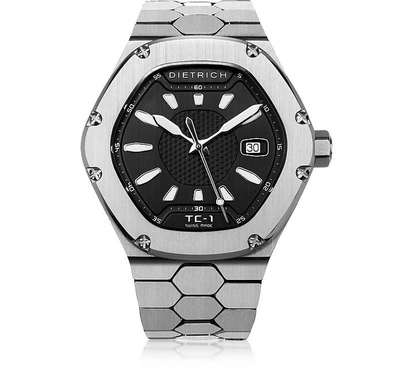 Shop Dietrich Men's Watches Tc-1 Ss 316l Steel W/white Luminova And Black Dial In Silver