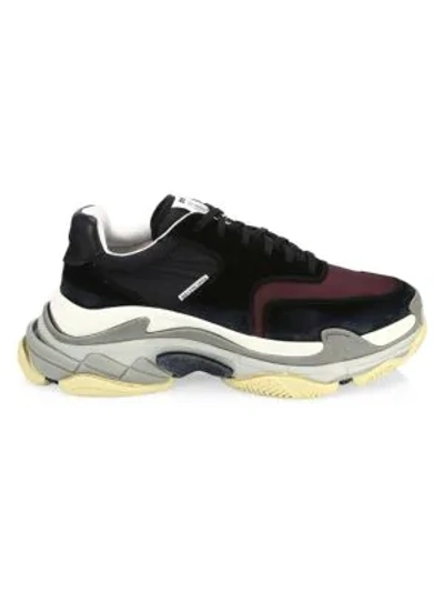 Shop Balenciaga Triple S Trainer Sneakers In Noir Bordeaux