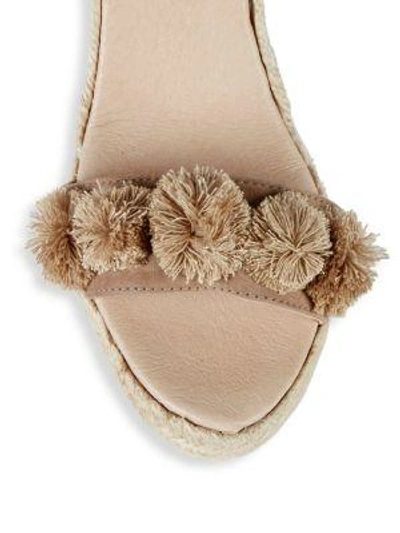 Shop Saks Fifth Avenue Suede Espadrille Wedge Sandals In Tan
