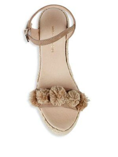 Shop Saks Fifth Avenue Suede Espadrille Wedge Sandals In Tan