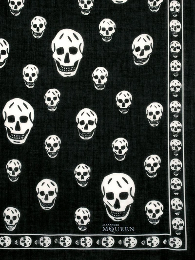 Shop Alexander Mcqueen Classic Skull Cashmere Scarf In Black/ivory