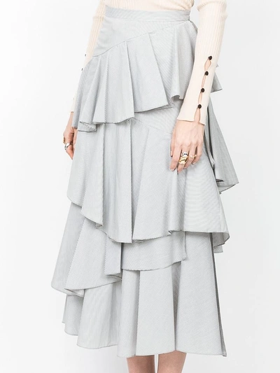 Shop Alexa Chung Asymmetric Tiered Midi Skirt